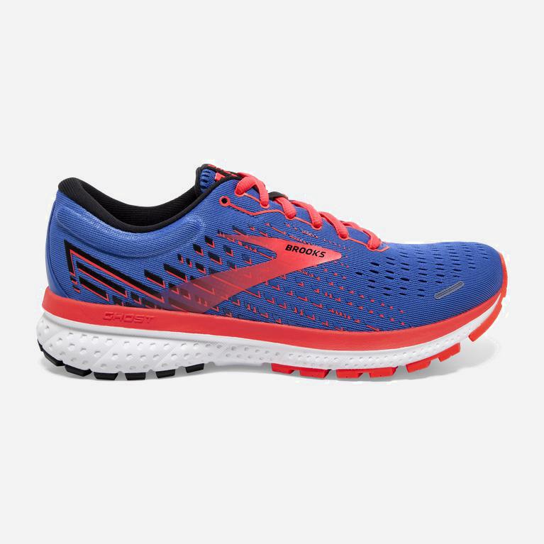 Tenis Brooks Ghost 13 - Zapatillas Para Correr En Asfalto Mujer - Azules / Coral / Blancas (GSCK-723